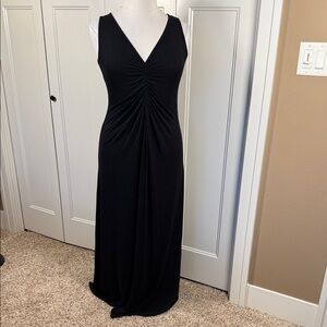 Karen Kane Black Front Ruched Maxi Dress
